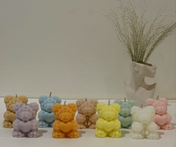 Μίνι rose bear από φυτικό κερί σόγιας - Image 3