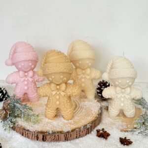 Χριστουγεννιάτικο κερί Gingerbread man από φυτικό κερί σόγιας