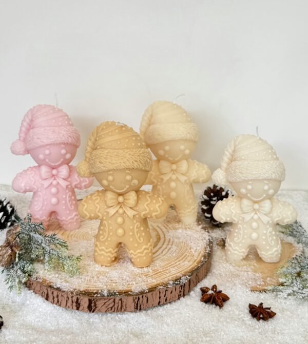 Χριστουγεννιάτικο κερί Gingerbread man από φυτικό κερί σόγιας
