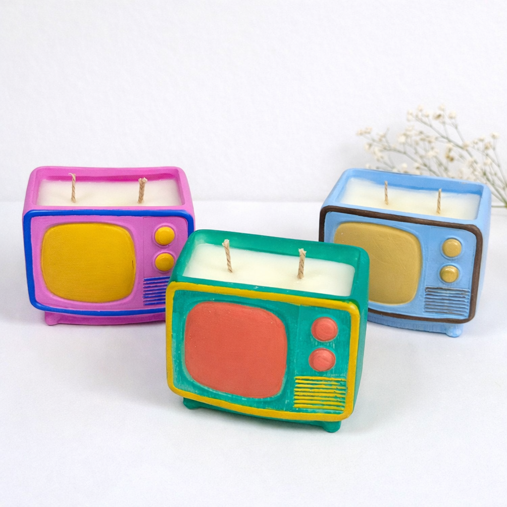 Ρετρό Τηλεόραση με κερί σόγιας