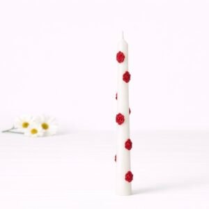 Λαμπάδα με κόκκινα τριαντάφυλλα