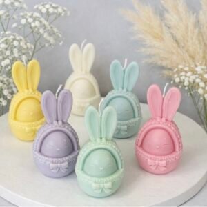 Λαγουδάκι σε Καλαθάκι – Διακοσμητικό Κερί Σόγιας