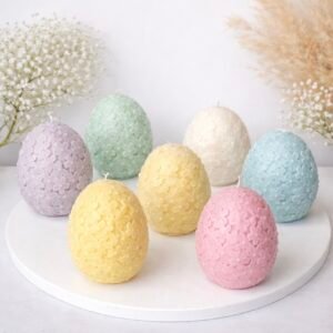 Αυγό με Ανάγλυφες μαργαριτεσ Small-Διακοσμητικό Κερί Σόγιας