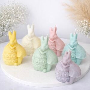 Λαγουδάκι με Αυγό -Διακοσμητικό Κερί Σόγιας